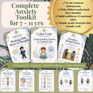 Child Anxiety Toolkit, Worry & Overthinking Support, Emotional Regulation Activities (Digital Download) preview