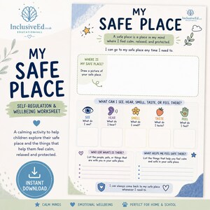 My Safe Place Worksheet | Children's Anxiety Regulation Activity (Instant Download) preview