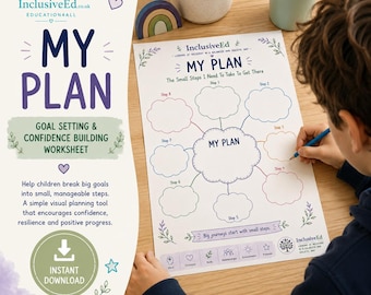 Children's Goal Setting Worksheet | Confidence Building, Growth Mindset (Instant Download) preview