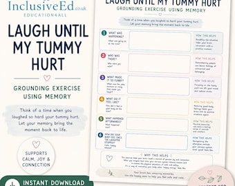Laugh Until Tummy Hurt Grounding Worksheet | Anxiety Relief Activity (Printable PDF) preview