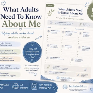Anxiety Support Profile for Children | What Adults Need to Know About Me (Digital Download) preview