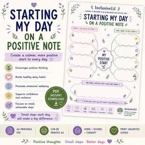 Starting My Day on a Positive Note PDF Instant Download for Confidence and Resilience Building preview