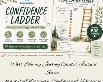 Confidence Ladder Worksheet | Growth Mindset, SEL Activity (PDF Download) preview