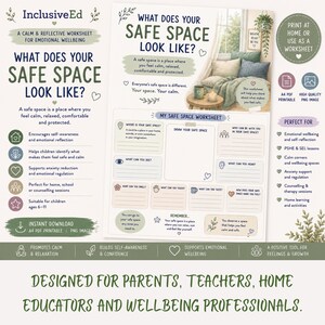 What does your Safe Space Look Like, Anxiety & Overwhelm Worksheet preview
