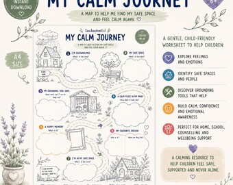Children's Calm Journey Worksheet | Emotional Regulation Activity, Grounding PDF preview