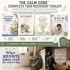 Teen Anxiety Workbook Bundle | Emotional Wellbeing Toolkit (PDF Download) preview