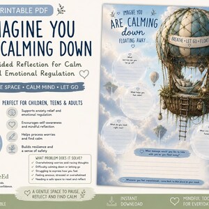 Calming Visualization Worksheet & Poster | Anxiety Relief, Emotional Regulation (PDF, PNG) preview