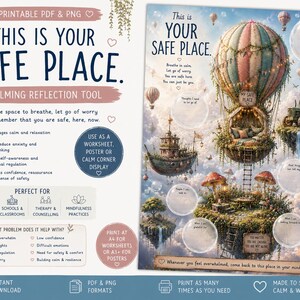 Your Safe Place Poster | Calming Reflection Tool (PDF & PNG) preview