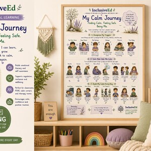 My Calm Journey A2 Digital Download Poster for Schools Therapy Rooms and Home preview