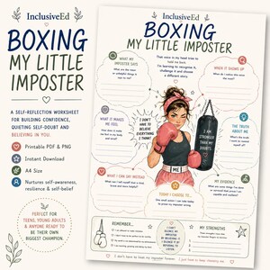 Boxing My Little Imposter Worksheet, Build Confidence, Self Belief (PDF Download) preview