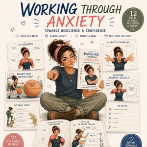 Working Through Anxiety towards Resilience & Confidence Workbook Instant Download PDF preview