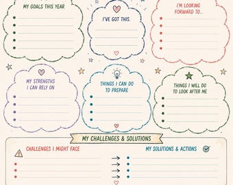 Back to School Student Planner: Mind Map, Wellbeing Worksheet (PDF Download) preview