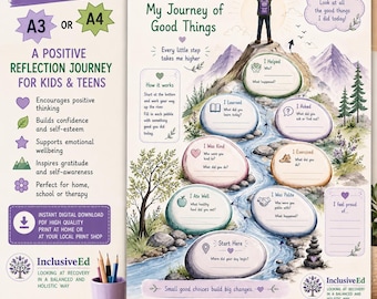 Kids Gratitude Worksheet | Positive Reflection Journey, Confidence Building (PDF) preview