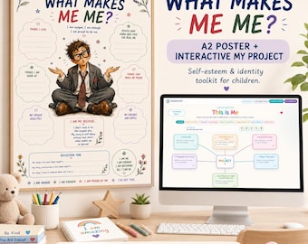 Self-Esteem Toolkit for Boys | Confidence Activities, Identity Poster, Mind Maps (Digital Download) preview