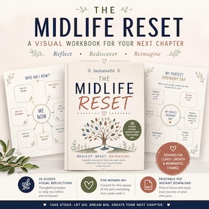 The Midlife Reset visual workbook for reflection, confidence and planning the next chapter