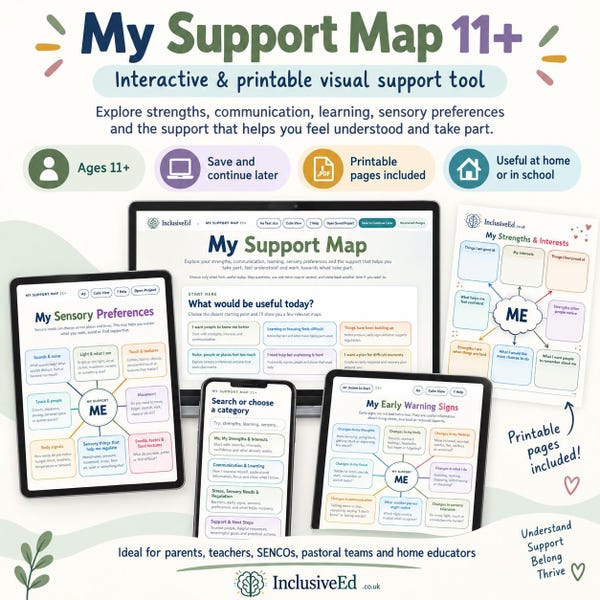 My Support Map 11 plus interactive SEND and wellbeing visual tool