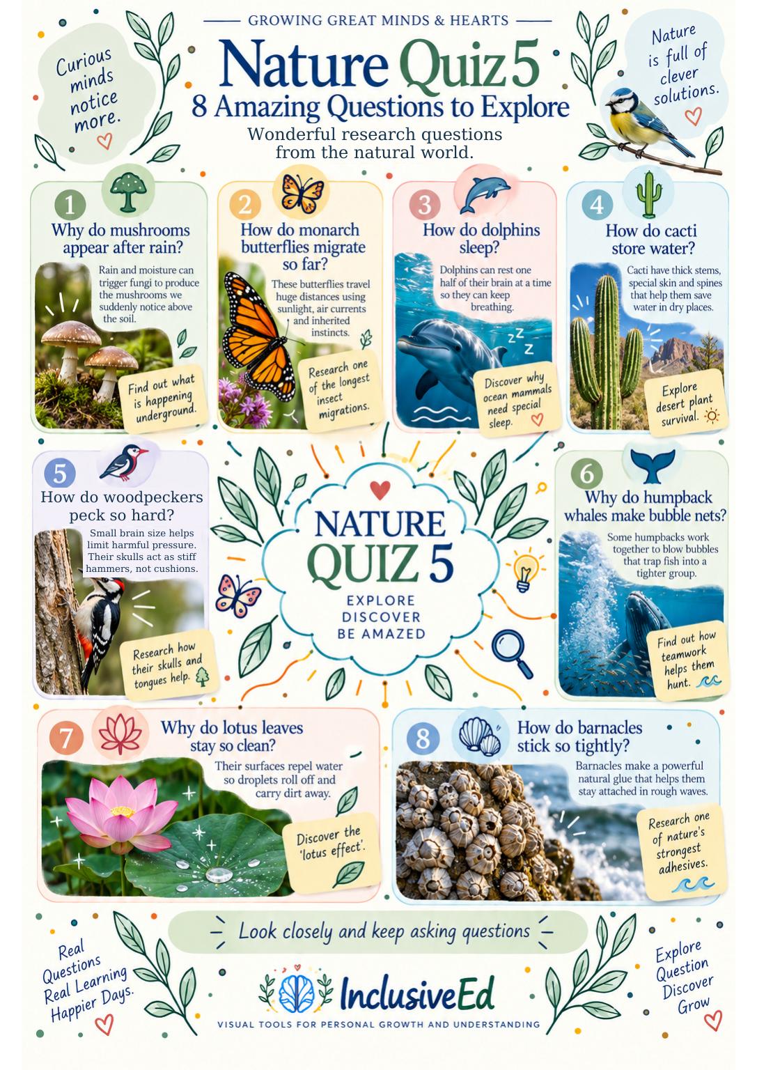 InclusiveEd Nature Quiz 5: eight illustrated questions to explore the natural world